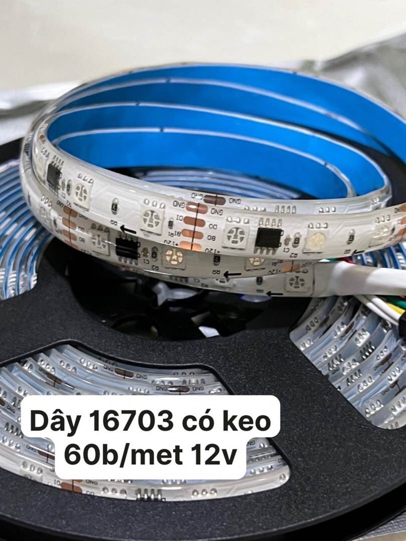 Led dây 16703 full 12v có keo  5 mét 